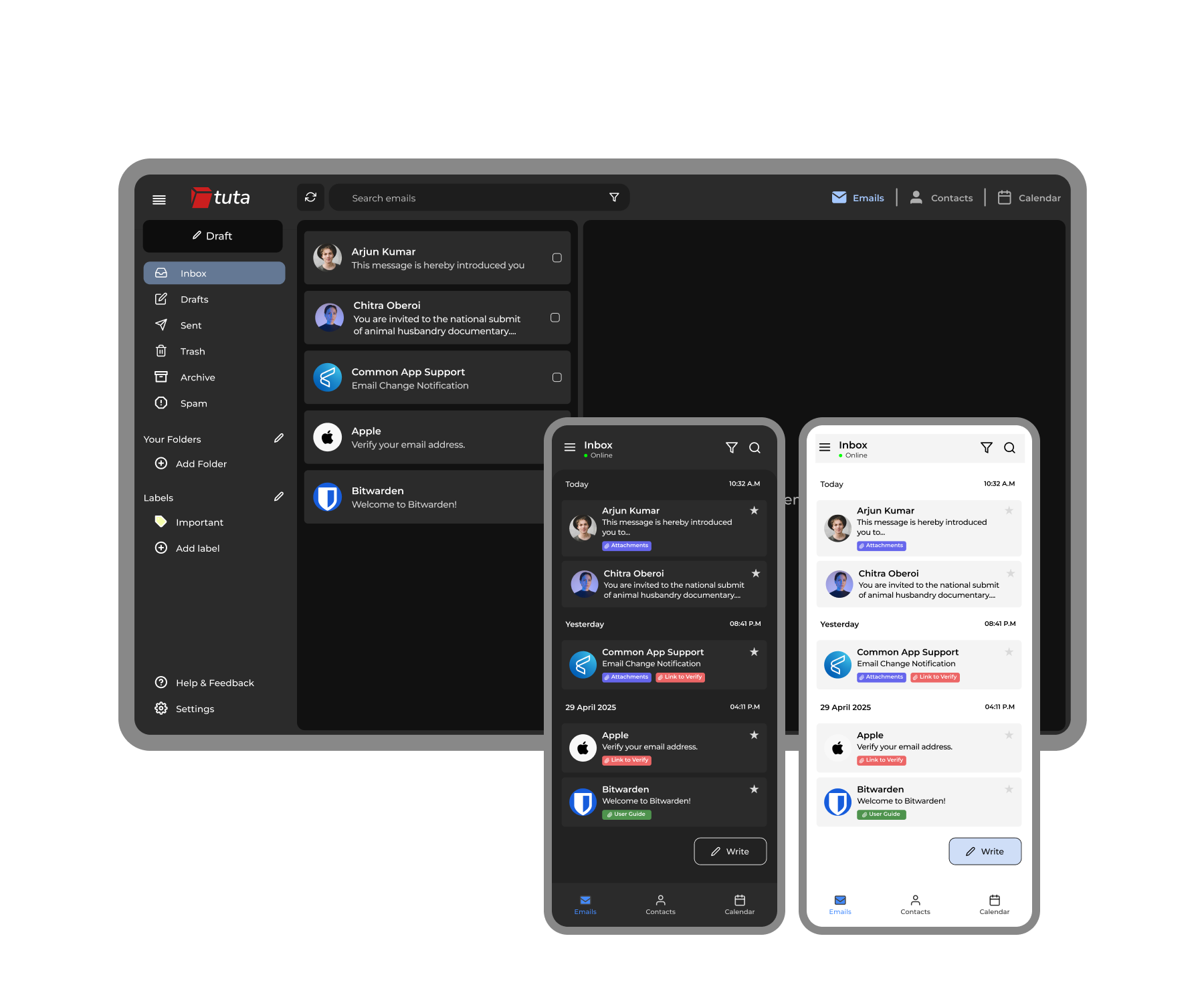 Tuta Mail Mockup